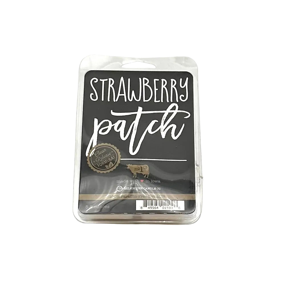 Packaged product with 'Strawberry Patch' label on a white background