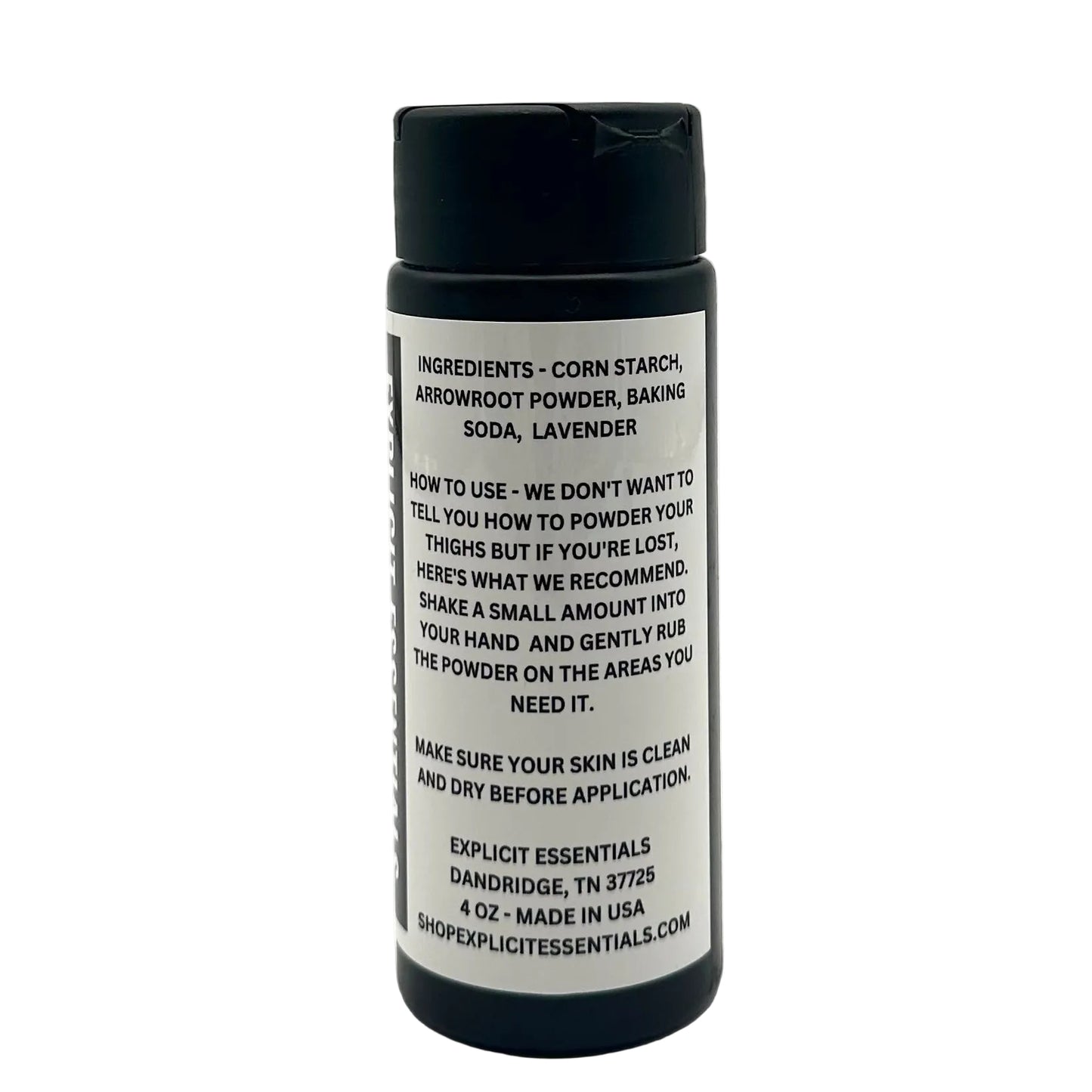 Back label of a product container with text on a white background