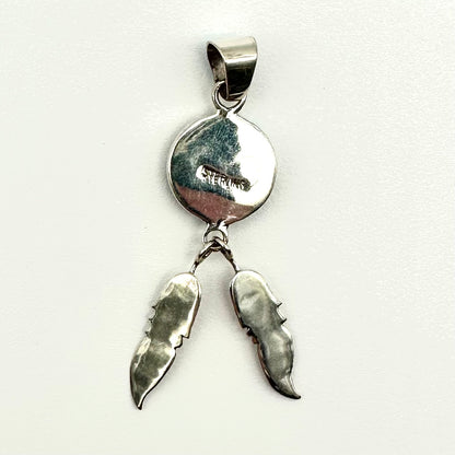 Turquoise Feather Pendant