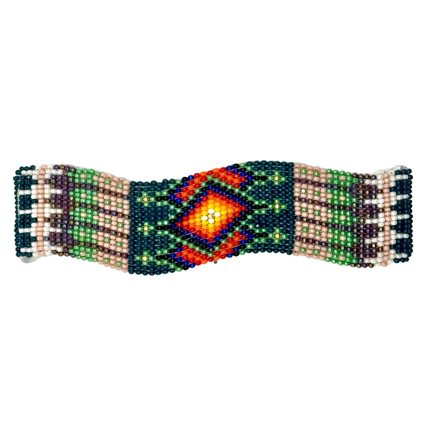 Handmade Wavy Beaded Barrette