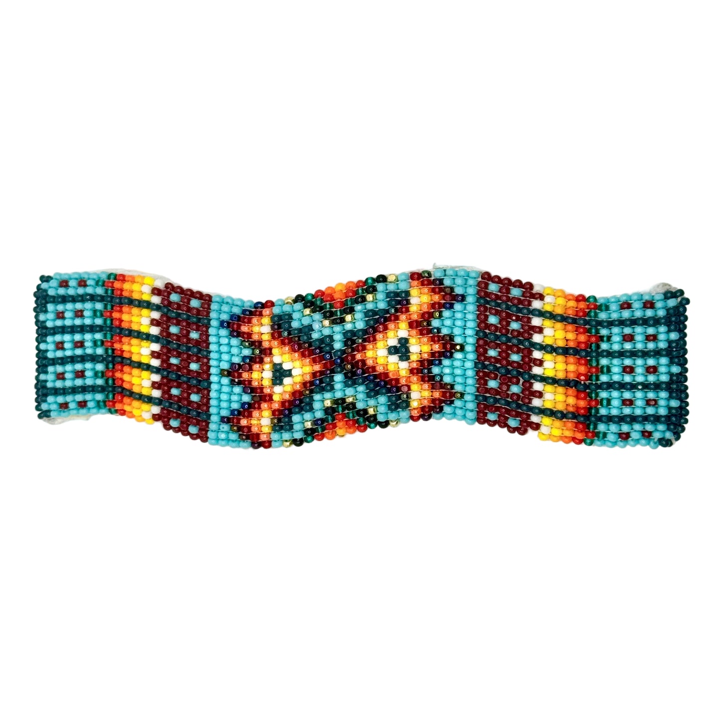 Handmade Wavy Beaded Barrette