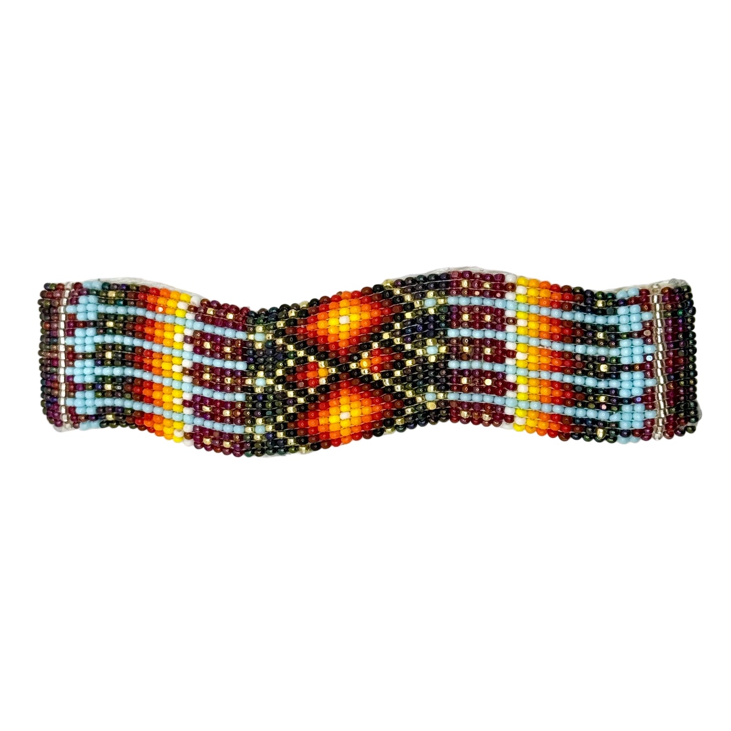 Handmade Wavy Beaded Barrette