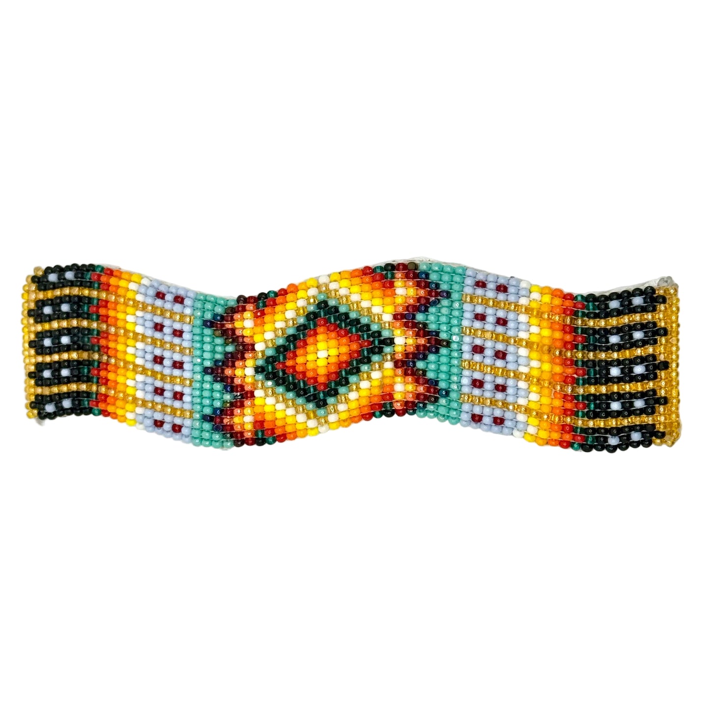 Handmade Wavy Beaded Barrette