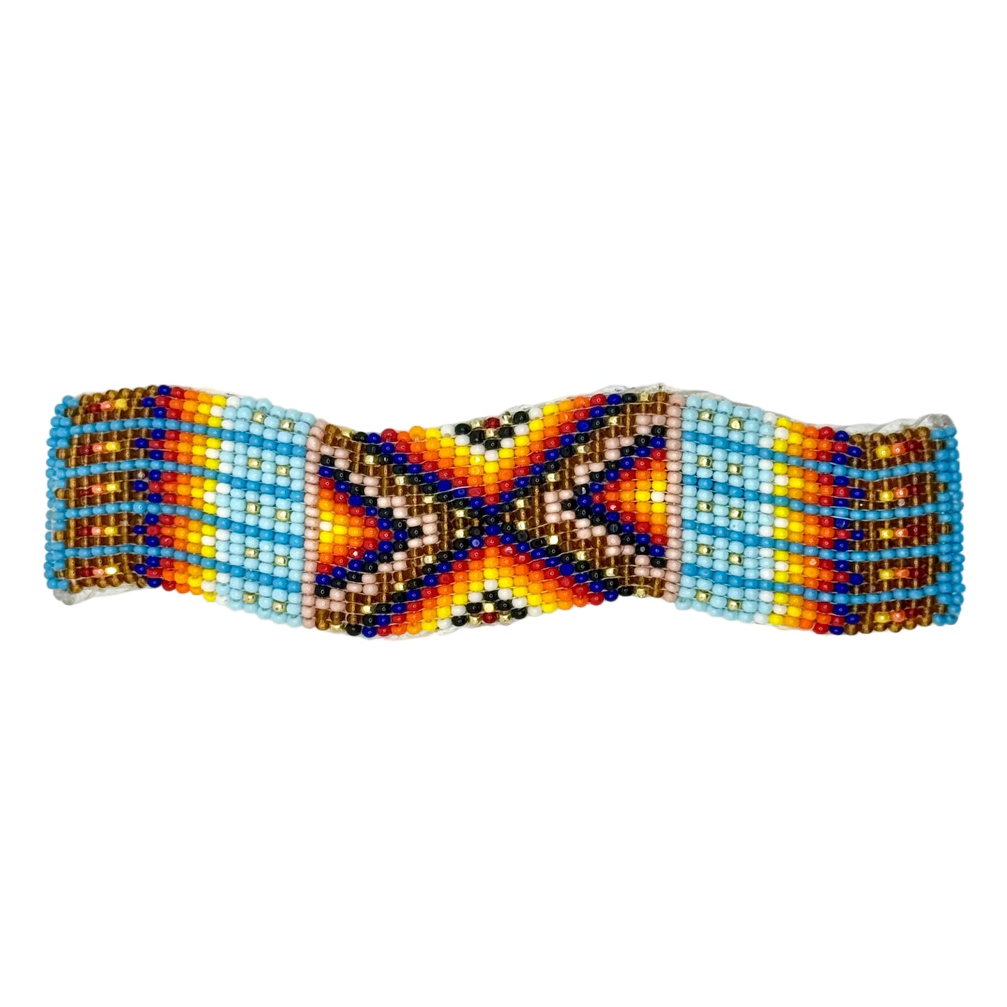 Handmade Wavy Beaded Barrette