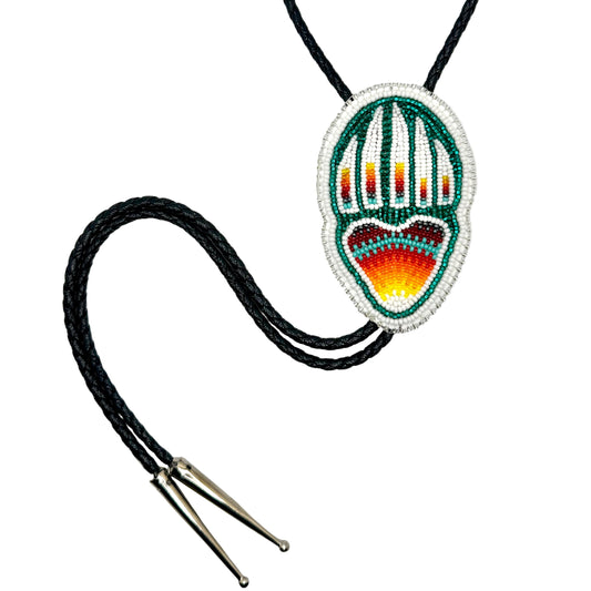 Beaded Bear Claw Bolo Tie