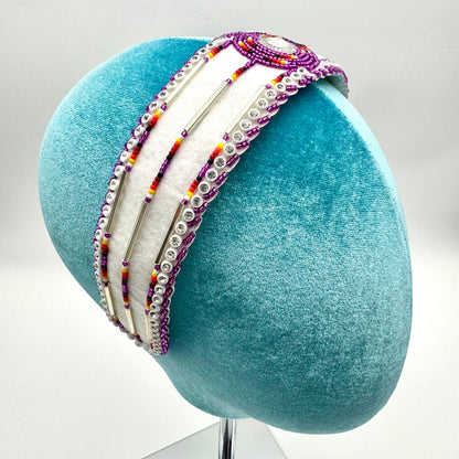 Handmade Purple Beaded Headband