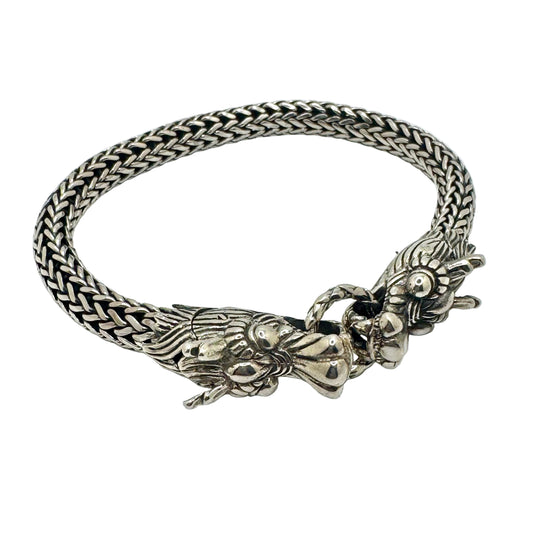 Double Dragon 925 Silver Bracelet