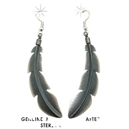 Sterling Silver Feather Earrings