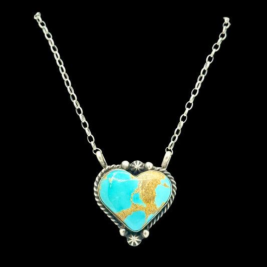 Turquoise Heart Necklace (Navajo)
