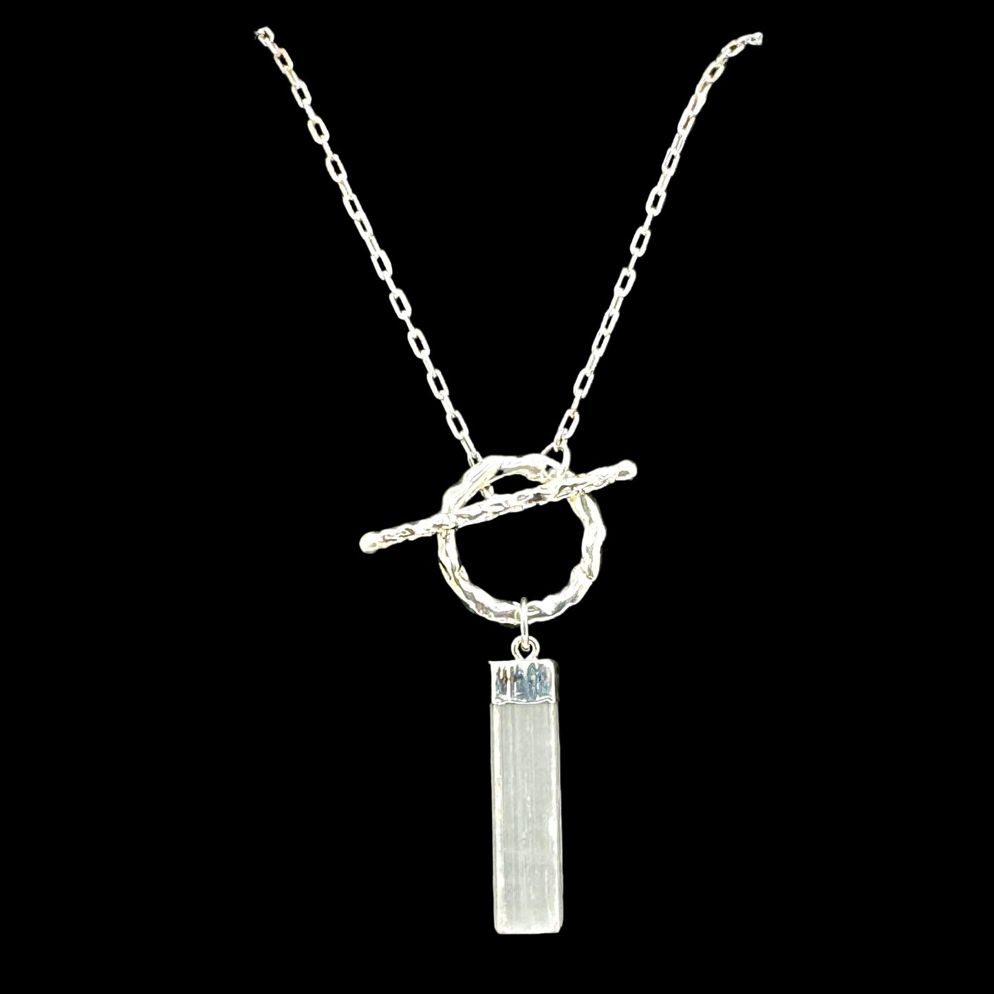 Selenite Crystal Bar Necklace