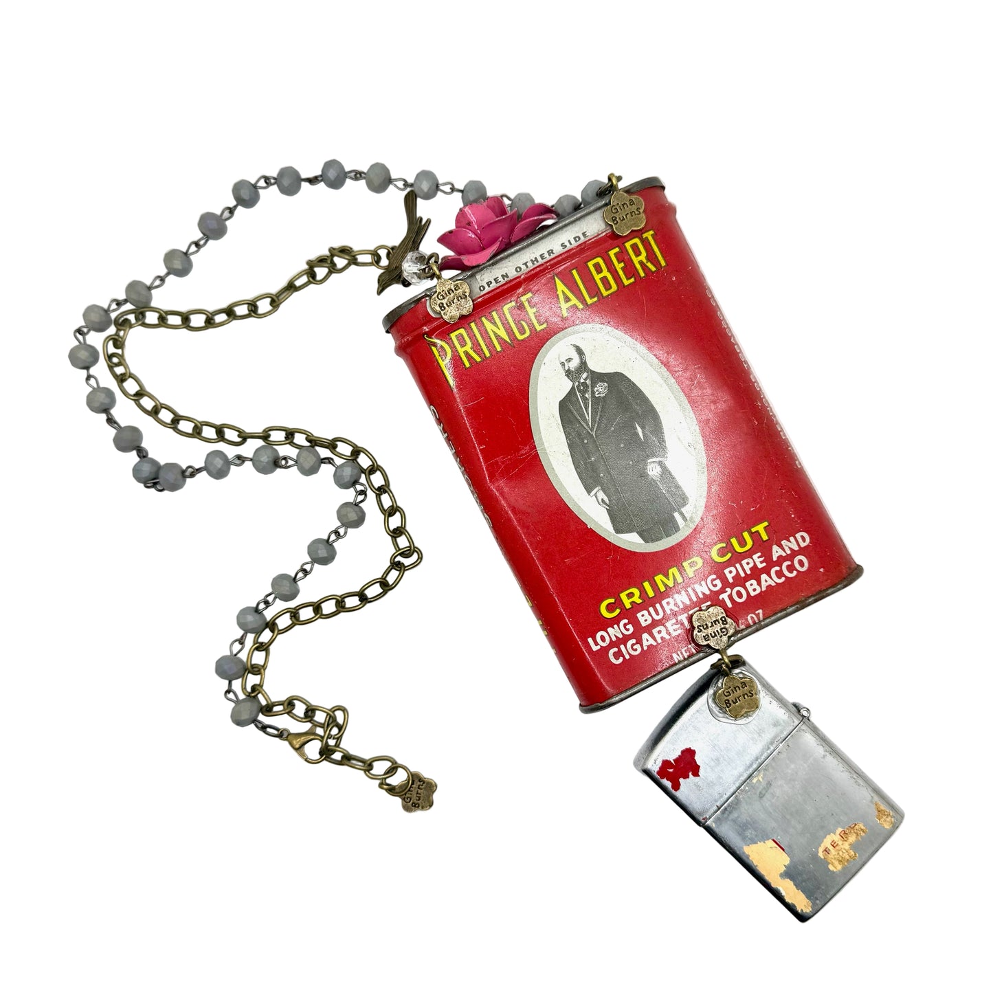 Gina's Originals Tobacco Tin & Lighter Necklaces