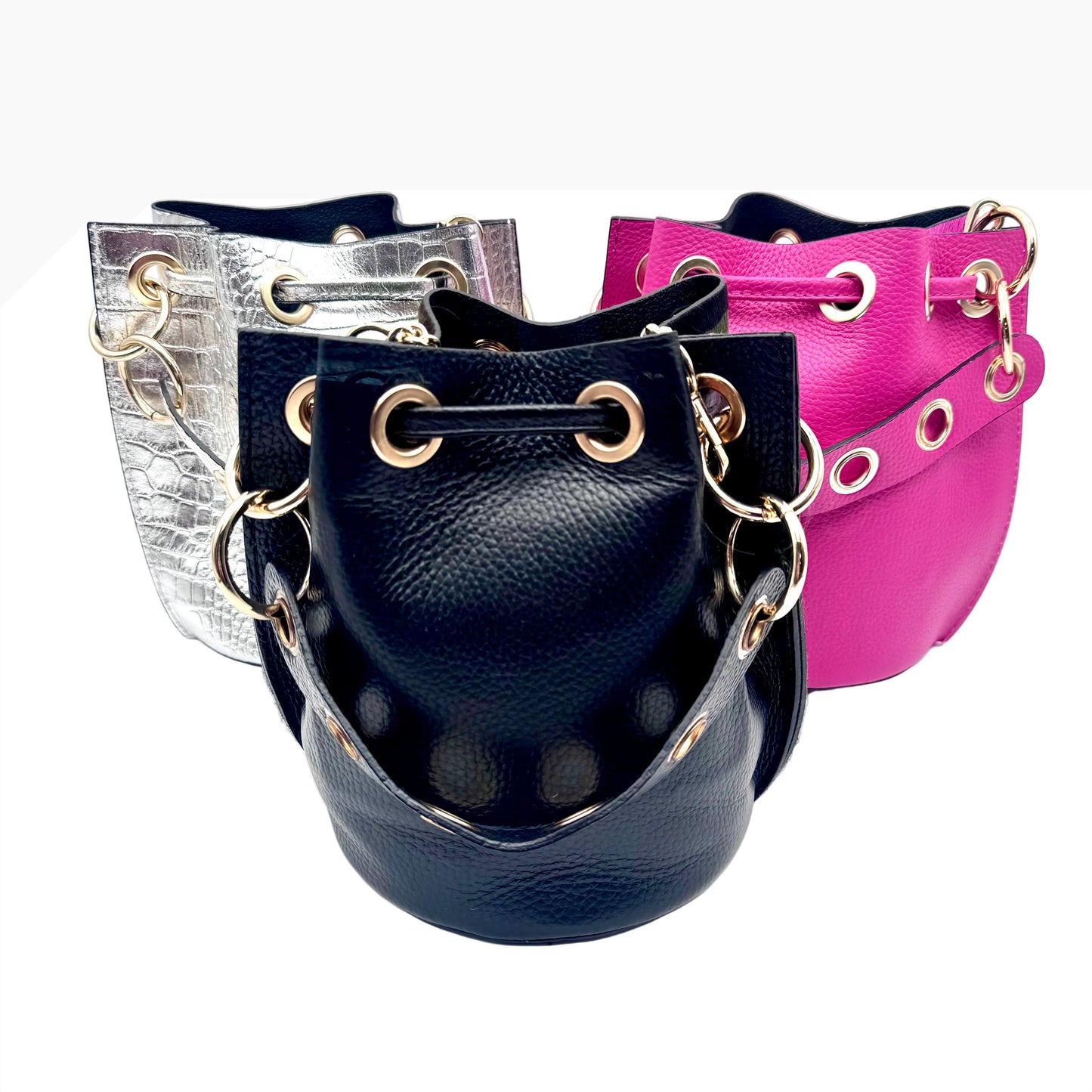 Charlie Leather Demi Bucket Bag