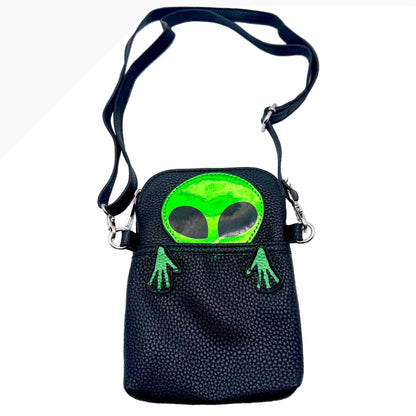 Peeking Alien Crossbody Bag