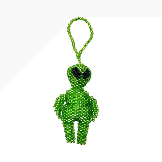 Beaded Alien Keychain Charm/ Ornament