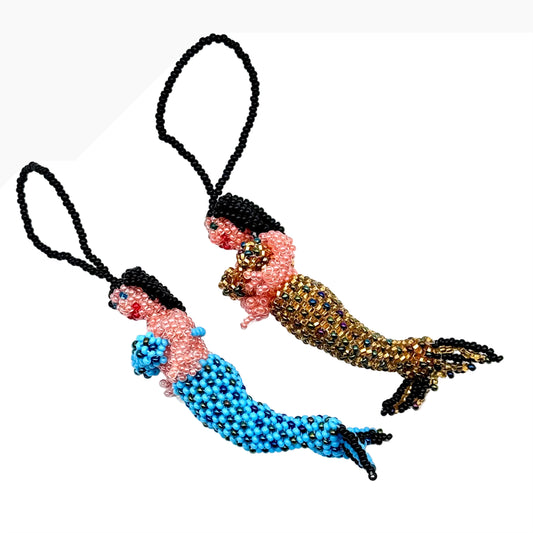 Beaded Mermaid Keychain Charm / Ornament