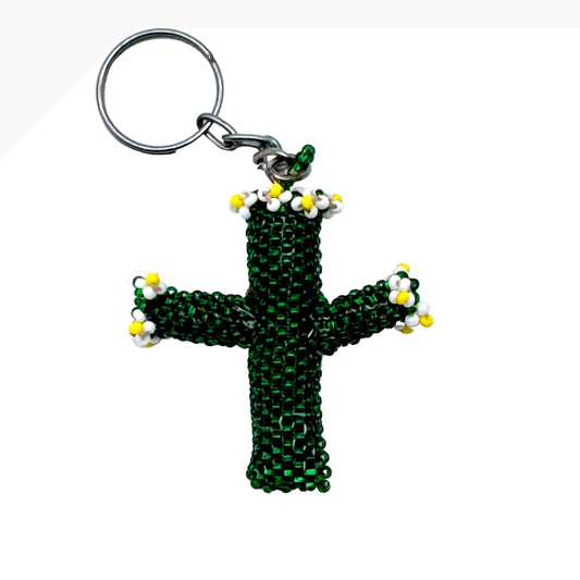 Beaded Cactus Keychain